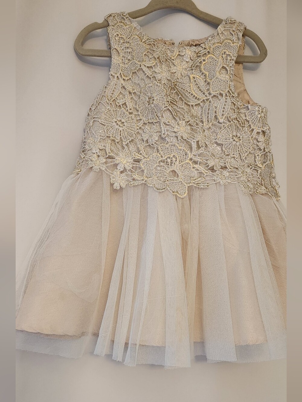 Zunie Gold Lace Tulle Party Dress